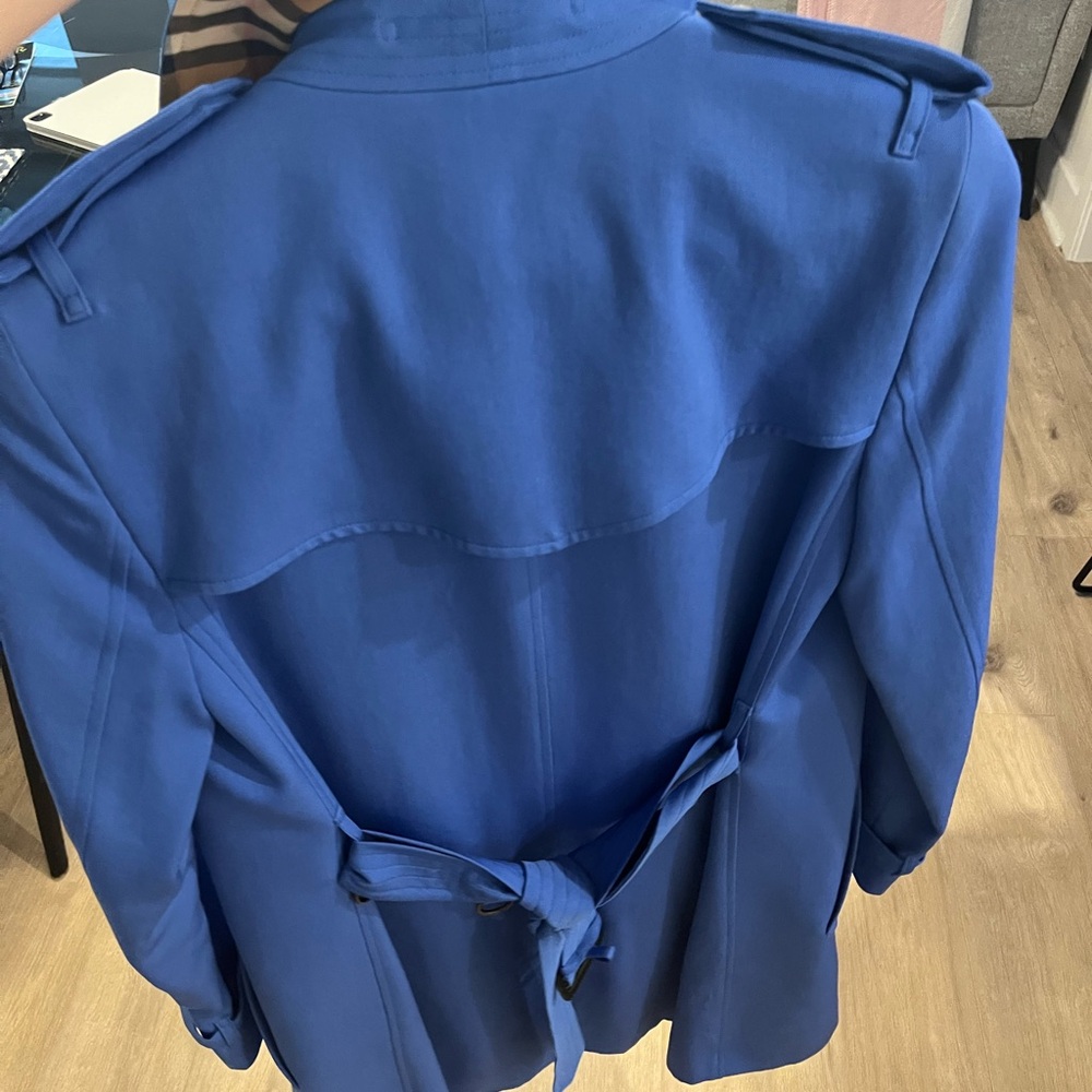 BURBERRY | Royal Blue Double-Breasted Coat “sandringham” mid length - Picture 8 of 15